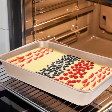 OUNONA 3Pcs Nonstick Golden Baking Sheet Set Carbon Steel Pans for Multipurpose Oven Baking