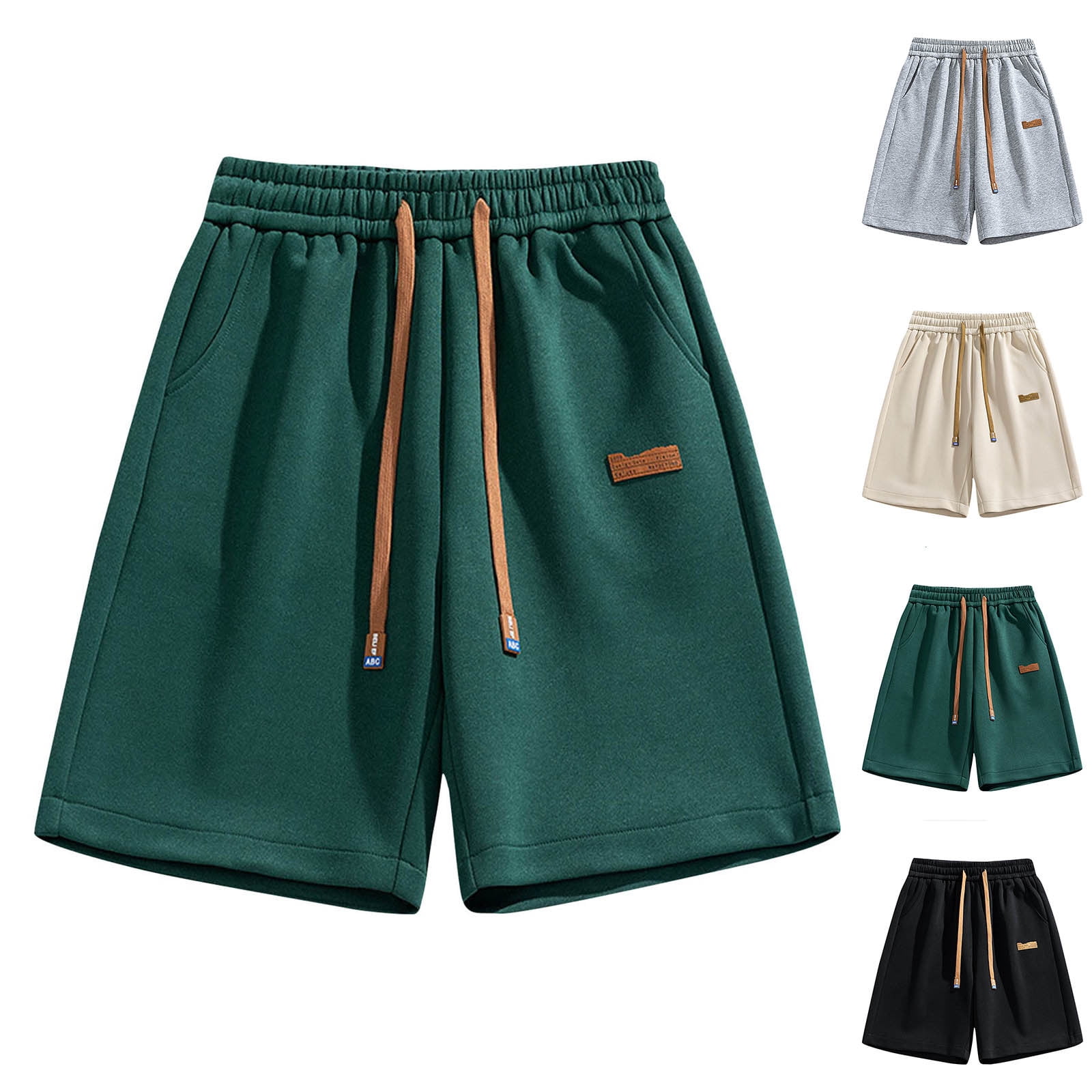 Yuyuzo Mens Athletic Shorts Drawstring Elastic Waist Plus Size Summer Casual Loose Running Workout Shorts With Pockets