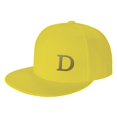 thumbnail image 1 of ZICANCN Alphabet D Pattern Baseball Caps, Trucker Hats for Men And Women, Adjustable Breathable Flat Caps, Yellow, 1 of 6