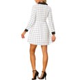 thumbnail image 3 of INSPIRE CHIC Robe-Chemise à Carreaux pour Femme à Manches Longues Boutonnée à Col Pointu S Blanc, 3 of 5