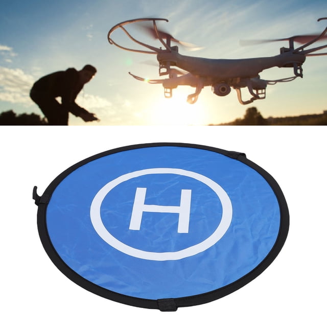 Drone Landing Pads, Rain Proof Portable Foldable Quadcopter Landing Pads Oxford Cloth Reflective Strips, with Storage Bag