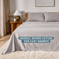 thumbnail image 4 of Flannel Sheet Set  Cotton  Velvety Soft Heavyweight - Double Brushed Flannel - Deep Pocket (Queen  Grey), 4 of 9