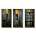 thumbnail image 2 of Designart "Vintage Wisdom Minimal Orange" Modern Geometric Framed Wall Art Set Of 3 - Gold Abstract Geometric Frame Gallery Wall Set For Home Decor, 2 of 6