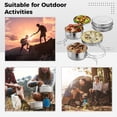 thumbnail image 4 of Ensemble de Batterie de Cuisine de Camping 4 Pcs, Casseroles en Acier Inoxydable Légères et Portatives avec Sac de Rangement, Ensemble Empilable de Casseroles Poêles Assiettes pour l'Alpinisme, la Randonnée, le Pique-Nique, les Activités de Plein Air, 4 of 6