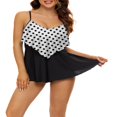 thumbnail image 2 of MesaSe Women 2PCS Tankini Swimsuits V-Neck Layered Ruffle Tops Thong Bottoms Bikini Set, 2 of 6