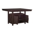 thumbnail image 4 of Pemberly Row Counter Height Dining Table with Wine Rack - Distressed Dark Cherry, 4 of 8