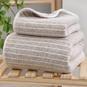 Corals Fleece Towel Set - Soft & Absorbent Polyester Towel & Bath Towel, Two-Piece Household Set for Bathroom, Coffee, JKODE