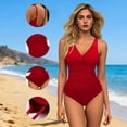 thumbnail image 2 of JMYHOAM One Piece Swimsuit Women Swimwear Women Solid Color Backless Strap Bikini Swimsuit Bikini Color Blocking Off-Shoulder Set, 2 of 8