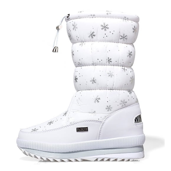 Kcodviy Women's Winter Solid Color Snow Boots for Women Slip on Thick Soled and Fleece Winter Snow Boots for Women Protective Snow Boots Slip S Snow Boots for Women on Boots