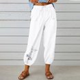 thumbnail image 1 of Pantalons pour Femmes, Pantalons Imprimés Mode Décontractée Confortables et Respirants Taille Haute avec Cordon de Serrage et Poches, 1 of 3