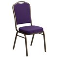 thumbnail image 1 of HERCULES Series Crown Back Stacking Banquet Chair in Purple Fabric - Gold Vein Frame, 1 of 9