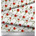 thumbnail image 3 of Soimoi Toile de Coton Cambié Feuilles & Fraises Tissu Imprimé 1 Yard 42 Inch Wide, 3 of 3