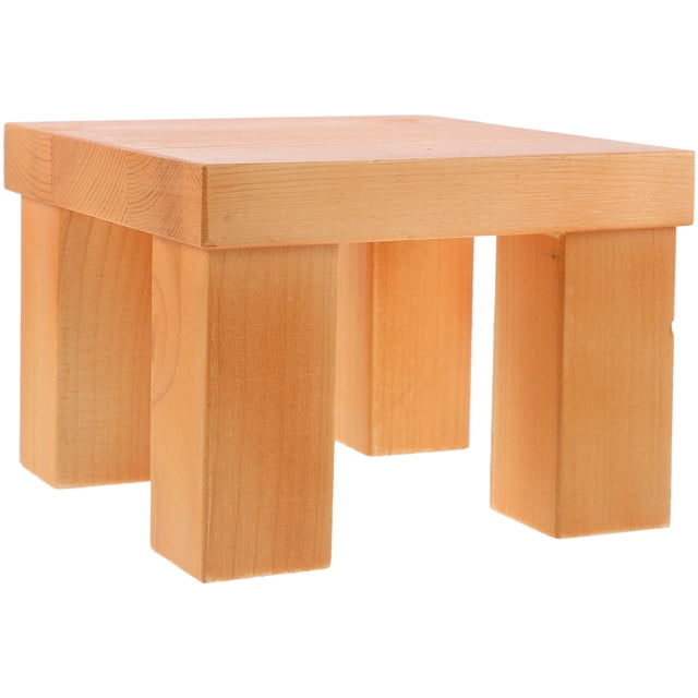 Wooden Bench Khaki 1pc Simple and Generous 5.50X5.50X3.93in