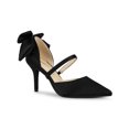 thumbnail image 1 of BLISSFUL STEP Women's Shoes Satin High Heel Pumps Bow Decor Pointed Toe Slip-On Shoes Black 9, 1 of 7