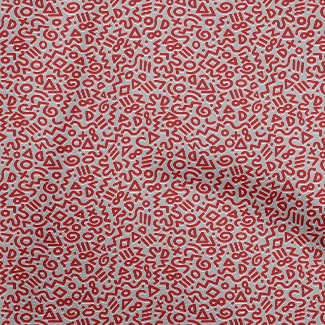 oneOone Tissu Tabby en Soie Rouge Matériel de Robe Géométrique Tissu Imprimé Tissu au Mètre 42 Pouces de Large