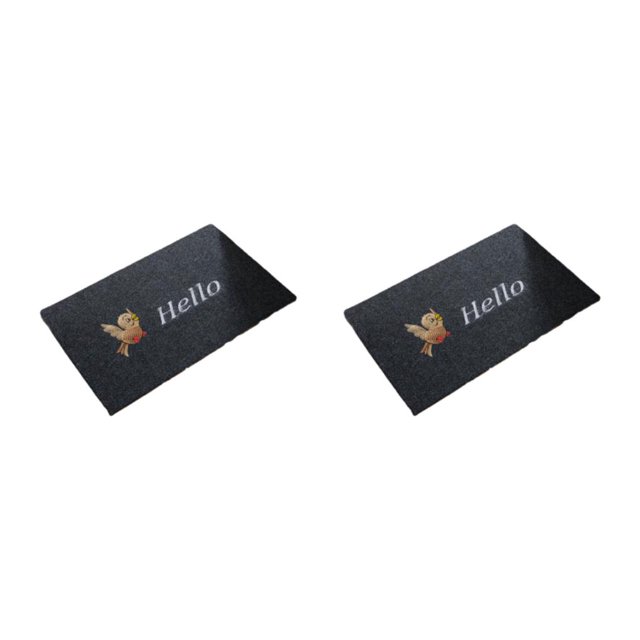 Baohd Durable And Long-lasting Entrance Mats Non- for Slip For All Seasons For Indoor And Outdoor Polyester Non-Slide Door Mat bird gray base 2Set