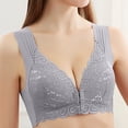 thumbnail image 1 of AherBiu Plus Size Bras for Women Front Closure No Underwire Lace Solid Color Bralettes Full Coverage Push up Bras, 1 of 5