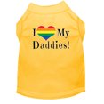 thumbnail image 1 of I Heart My Daddies Screen Print Dog Shirt Yellow Med, 1 of 1