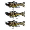 thumbnail image 1 of Lot de 3 Leurres de Pêche Eau Salée Appâts Réutilisables avec Perles Attraction Extérieure Swimbaits Artificiels Crankbait 10cm Type 7, 1 of 8