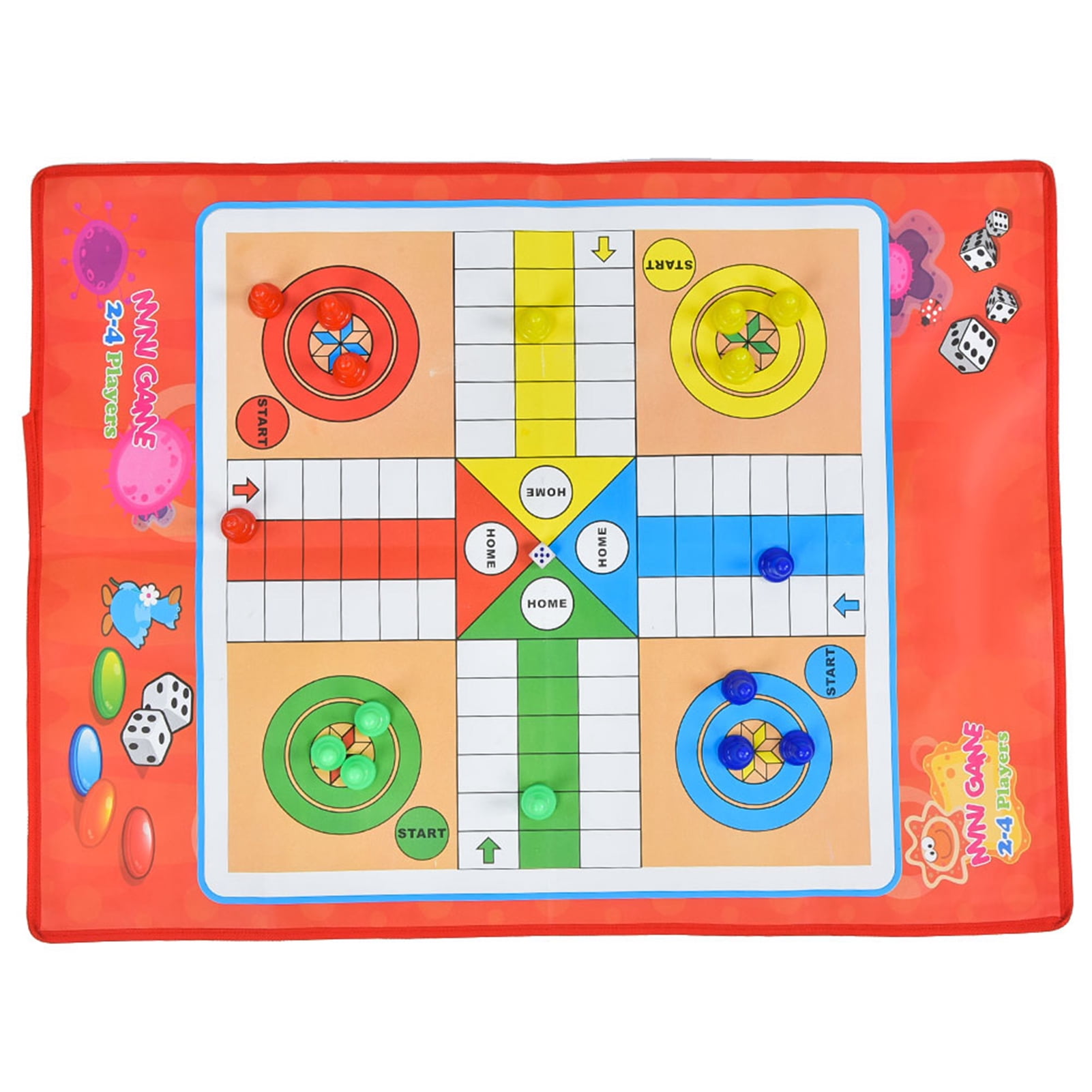 Non-Woven Fabric Board Game, Ludo Game, Portable For Kids For All Ages