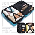 thumbnail image 4 of StorageBud 22" Lightweight Luggage Suitcase, Hard Shell Carry On Luggage Set Spinner Wheels (checked), Teal, 4 of 6