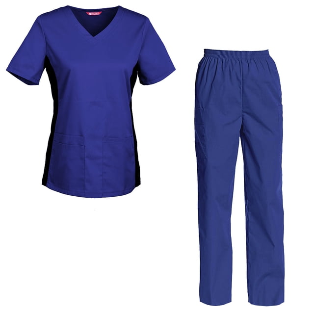 Women's Scrubs Set Scrub Top and Pants Scrubs Set