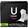 thumbnail image 1 of U by Kotex Balance Sized for Teens Ultra Thin Pads with Wings, Extra Absorbency, 40 Count, 1 of 9