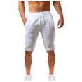 thumbnail image 1 of Shorts d'Été Décontractés et à la Mode en Coton et en Lin pour Hommes, 1 of 3