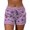 Purple, variant on Koszal Summer Women Shorts Stars Print Quick Drying High Waist Drawstring Pockets Short Pants for Fitness