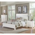 thumbnail image 1 of Modern LED Bedroom Set 3pc White Finish Full Bed and Two Nightstands Set Furniture, 1 of 7