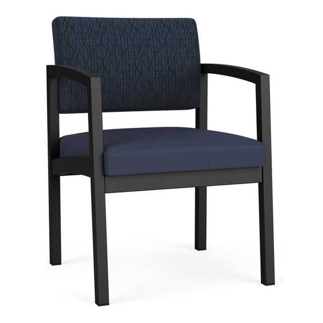 Fauteuil d'Appoint pour Réception et Salle d'Attente Lenox en Acier / Acier Noir / Bleu / Bleu
