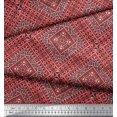 thumbnail image 3 of Soimoi Polyester Crepe Fabric Check Kilim Printed Fabric 1 Yard 52 Inch Wide, 3 of 3