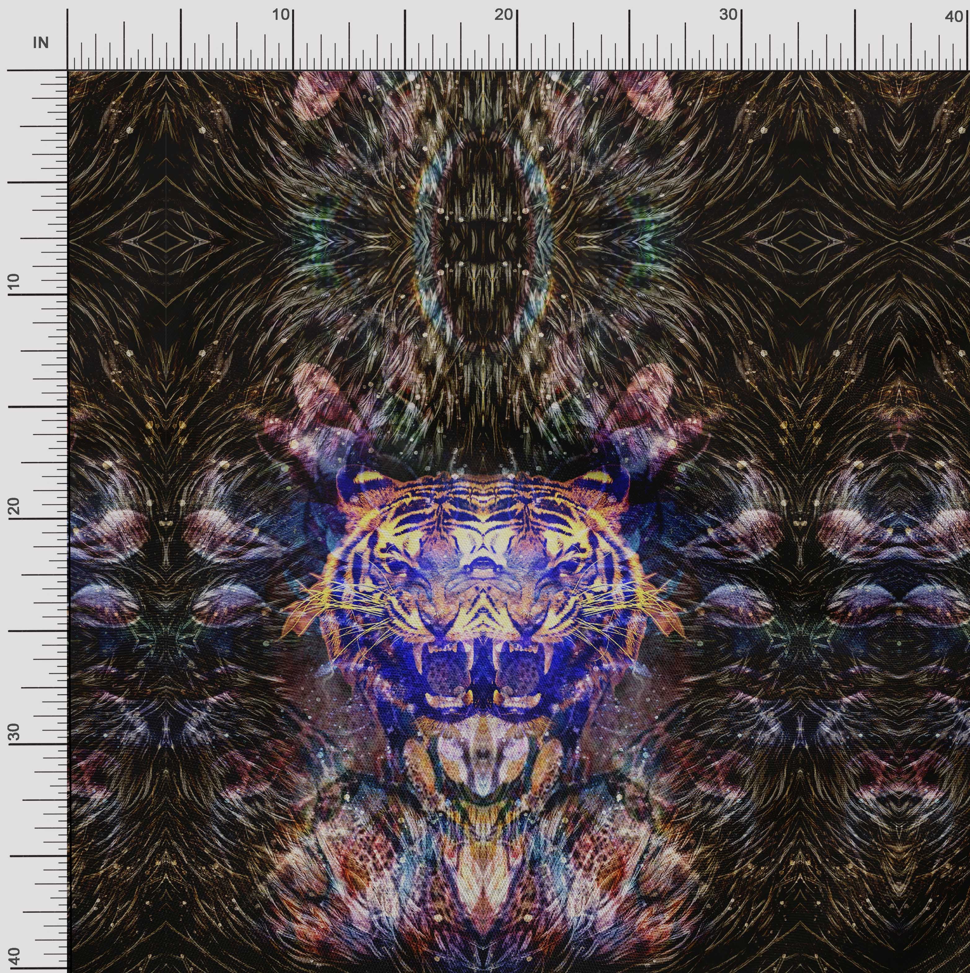 Soimoi Cotton Voile Fabric Tiger Panel Print Fabric by the metre 56 Inch Wide
