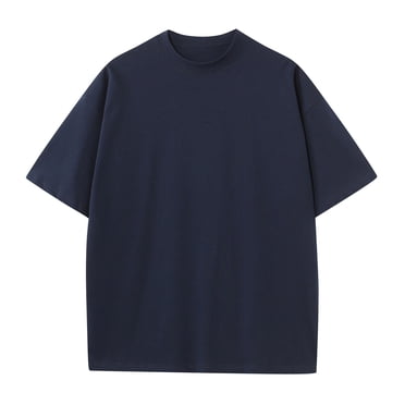 Plebaso Mens Oversized Cotton T Shirts Short Sleeve Basic Tees Plain Casual Loose Summer Tshirts S-5XL