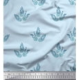 thumbnail image 1 of Soimoi Georgette Viscose Fabric Leaves & Floral Block Printed Fabric 1 Yard 42 Inch Wide, 1 of 3