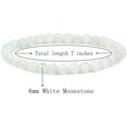 thumbnail image 2 of Bracelet Extensible Unisexe en Perles Rondes de 6 mm en Pierre de Lune Blanche Naturelle, 2 of 4