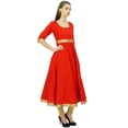 thumbnail image 3 of Bimba Kurti Anarkali pour Femmes avec Bordure Dorée Robe Vêtements Indiens Kurta pour Dames, 3 of 6