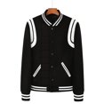 thumbnail image 1 of QueenLine Goose down baseball leather sleeve wool thickened college style warmth American style jacket, 1 of 11