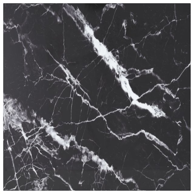 vidaXL Table Noire 80x80 cm 6 mm Verre Trempé avec Design Marbre