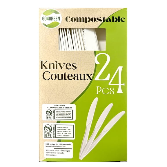 Go4Green Compostable Knives, 24 Pieces