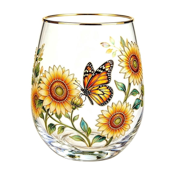 ICQOVD 420Ml Floral Gold Rim Glass Cup Set Vintage Crystal Drinking Glass for Tea Coffee Water Elegant Home Kitchen Drinkware Gift for Women 2026 Edition