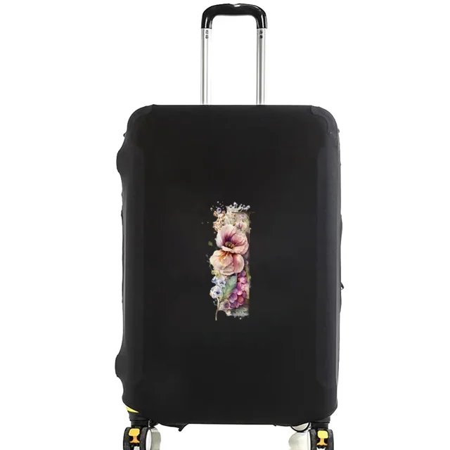 Housses de Valise Housse de Protection Valise de Voyage Anti-Rayures Housse Anti-Poussière Réutilisable Housse Anti-Poussière Lavable Motif Imprimé Floral Lettre 8floral Lettre I S