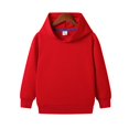 thumbnail image 2 of Zanarzt Chandails à Capuchon pour Enfants Chandail à Manches Longues pour Enfants Chandail à Capuchon Mode avec Poche Appliquée Haut Décontracté Chandail à Capuchon Uni Rouge, 3-4 Ans, 2 of 4