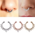thumbnail image 4 of Septum Nose Rings Hoop Stainless Steel Faux Lip Ear Nose Septum Ring Non Piercing Clip on Nose Hoop Rings Body Piercing Jewelry, 4 of 5