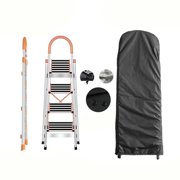 Waterproof Folding Ladder Cover With Adjustable Drawstring Bottom Design,For Outdoor Storage Protection Dust Prevention Cleaning 50 195 12Cm(Black)