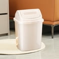 thumbnail image 4 of Storage Bags Storage Organizer Bathroom Trash Can with Lid, Small Press Pop-Up Garbage Bin, Flip Lid Wastebasket, Odor-Control Kitchen Bedroom Office Bin, Compact Plastic Trash Can, 4 of 6