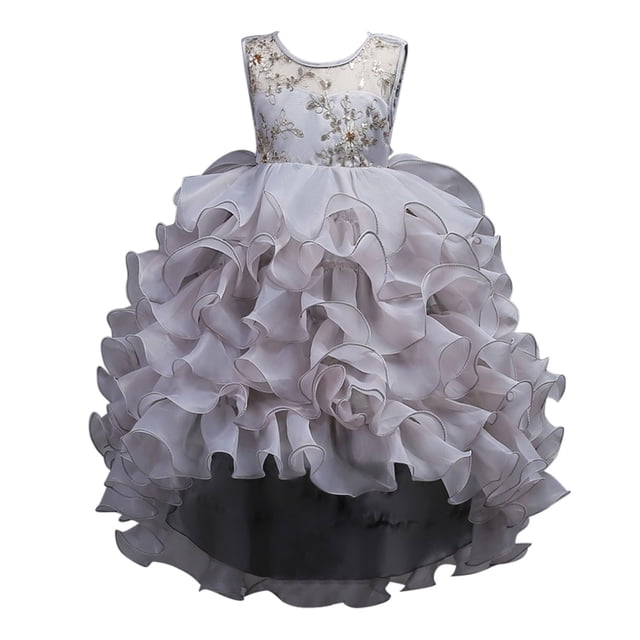 HNMKIU Robes pour Filles Enfants Bébé Performance Robe Pailletée Mignonne Nœud pour Fête de Noël Printemps Été Tenue Formelle