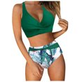 thumbnail image 1 of 2025 Women High Waisted Bikini Underwire Swimsuits for Women Plus Size Push Up Two Piece Racing Swimsuit Women Plus Swimsuits Vintage Swimsuit Two Piece Retro Ruched High Waist Print Bikini, 1 of 7