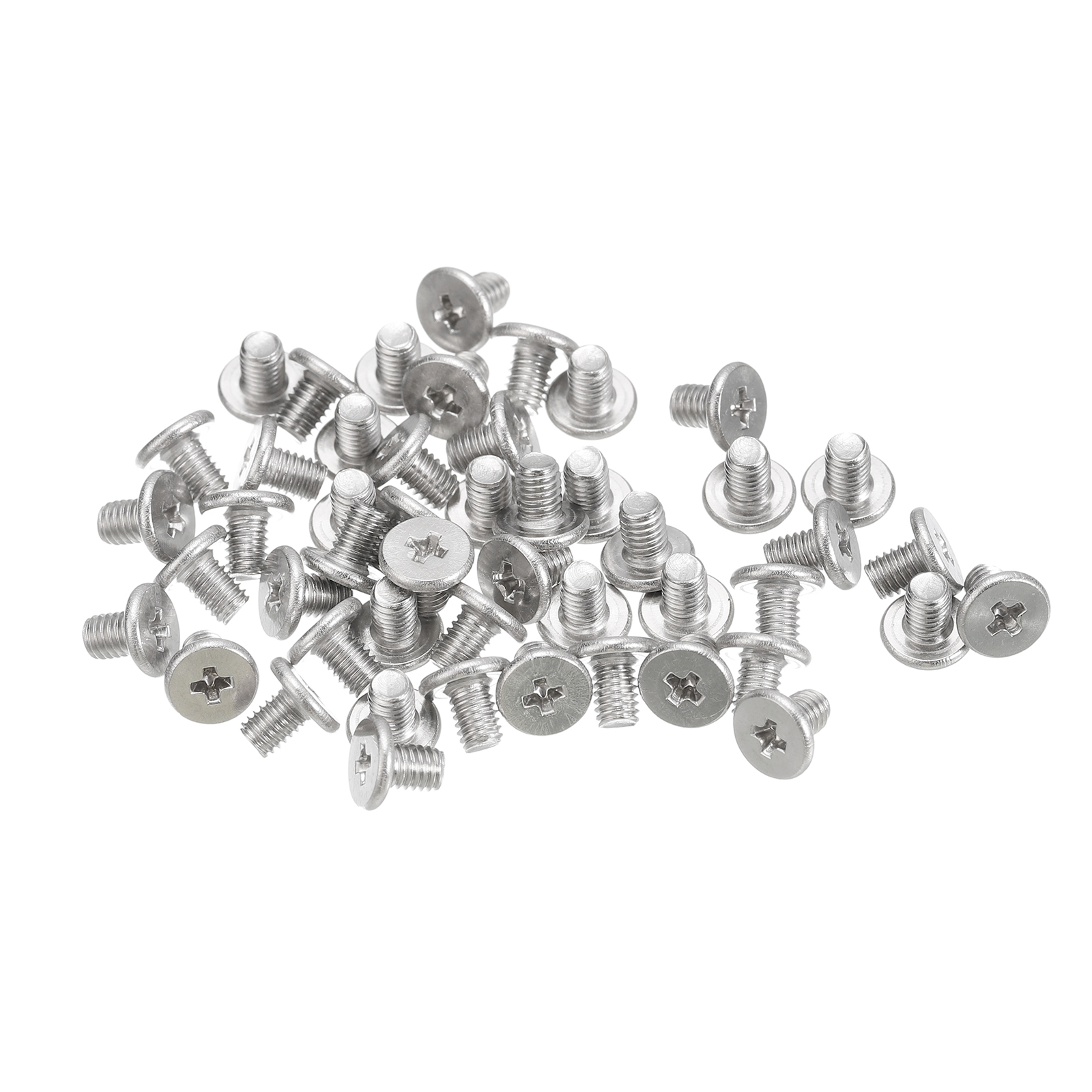 Unique Bargains M3x0.5x4mm 50Pack Metal Flat Round Head Screws Phillips Drive Machine Bolt