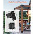 thumbnail image 2 of KFFKFF Pergola Bracket Kit, 4x4 Inch (Inner Size 3.5x3.5), 4 Pcs 3-Way Heavy Duty Corner Bracket Woodworks DIY Post Base Kit, 2 of 9